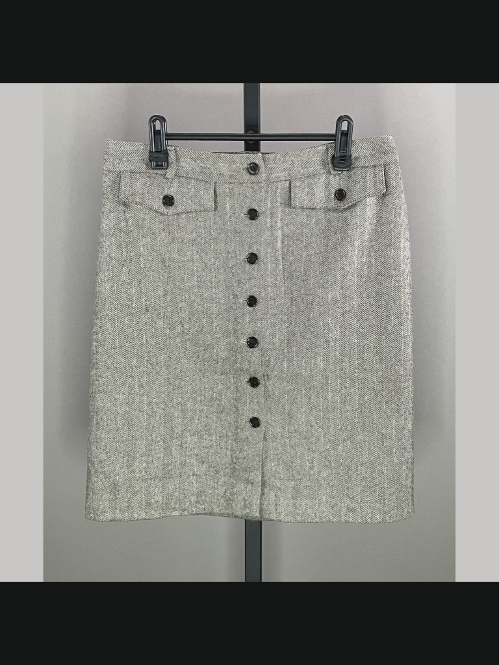 United Colors Of Benetton Skirt Womens Medium brown herringbone retro vintage